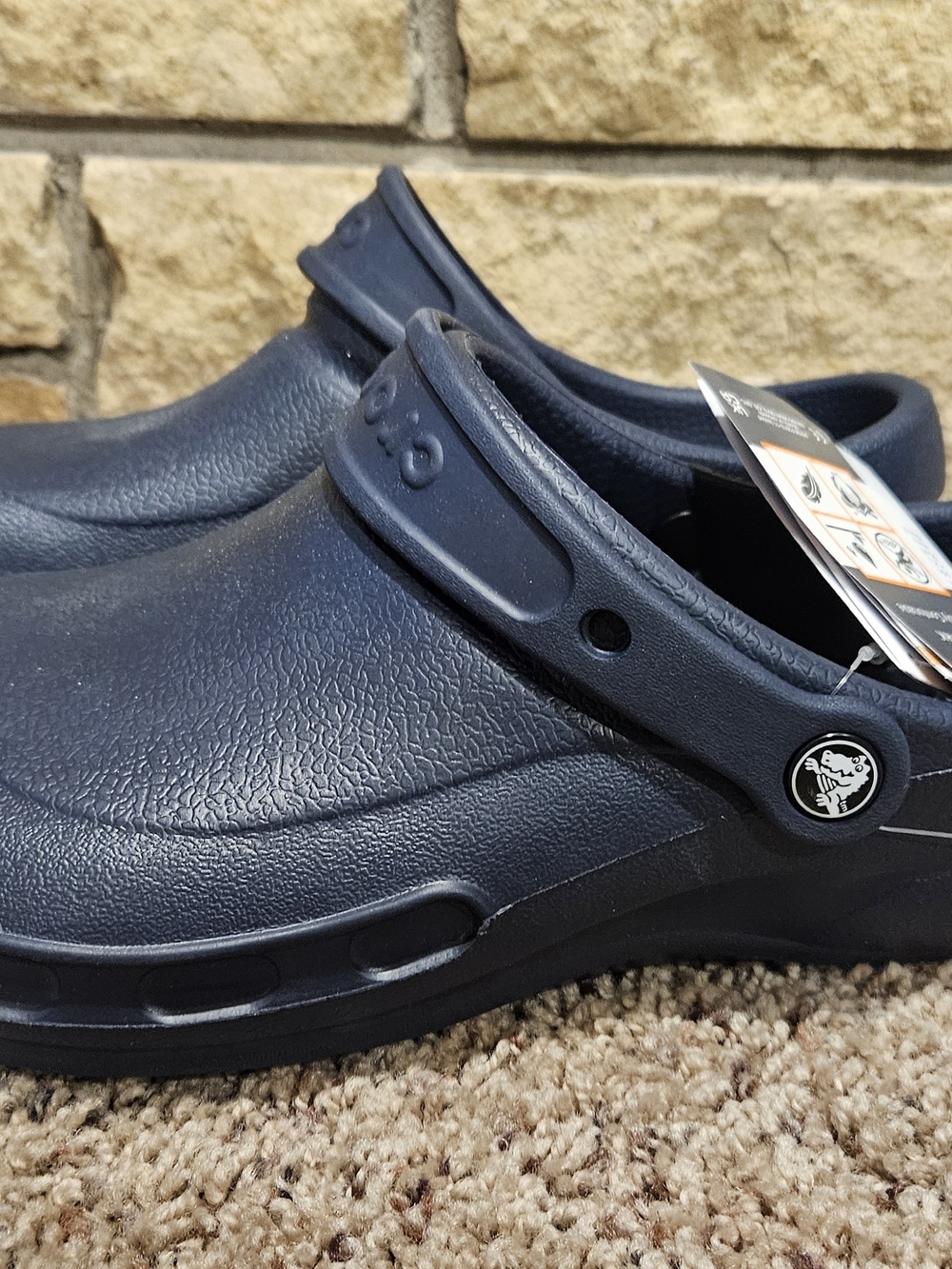 Classic Unisex Navy Slip-On Clog with Adjustable Heel Strap